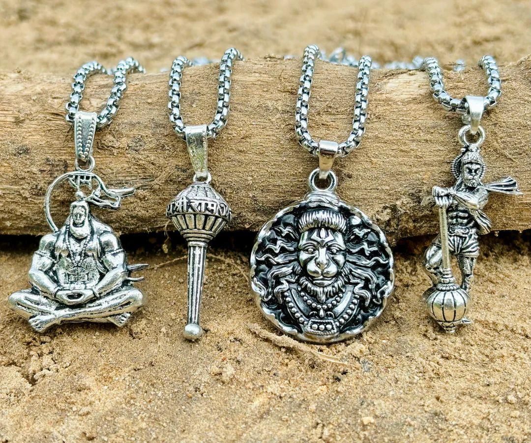 Lord Hanuman Chain With Pendant - Pack of 4 | Buy 1 Get 3 FREE