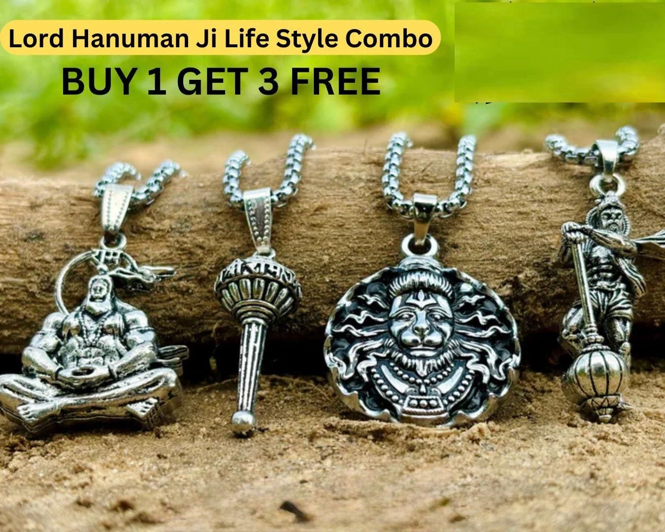 Lord Hanuman Chain With Pendant - Pack of 4 | Buy 1 Get 3 FREE