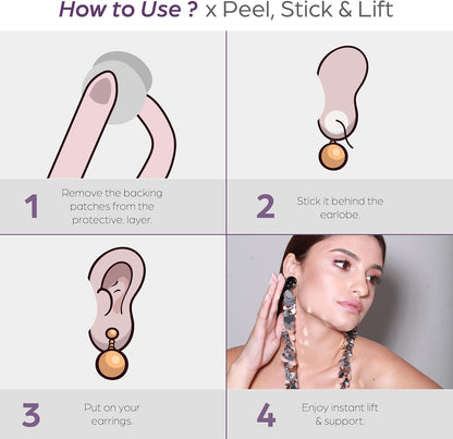 BloomLift™ - Premium Reusable Earlobe Support Patches | 100 Pcs - (Pack Of 50 + 50 FREE)