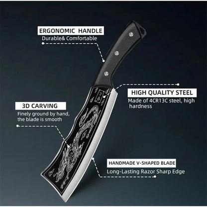 Dragon Black-Steel Katana Cleaver